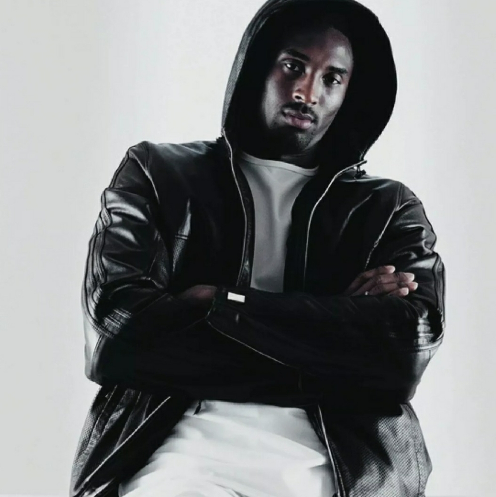 ADIDAS KOBE BRYANT COLLECTION Black LEATHER JACKET